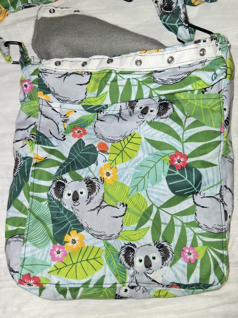 Koala Print Green Crossbody Bag - Women